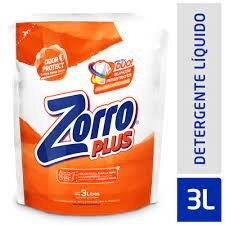 Detergente Liquido Zorro Plus 3l (4) Por Unid.