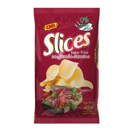 Papas Slices Jamon 65 Gr